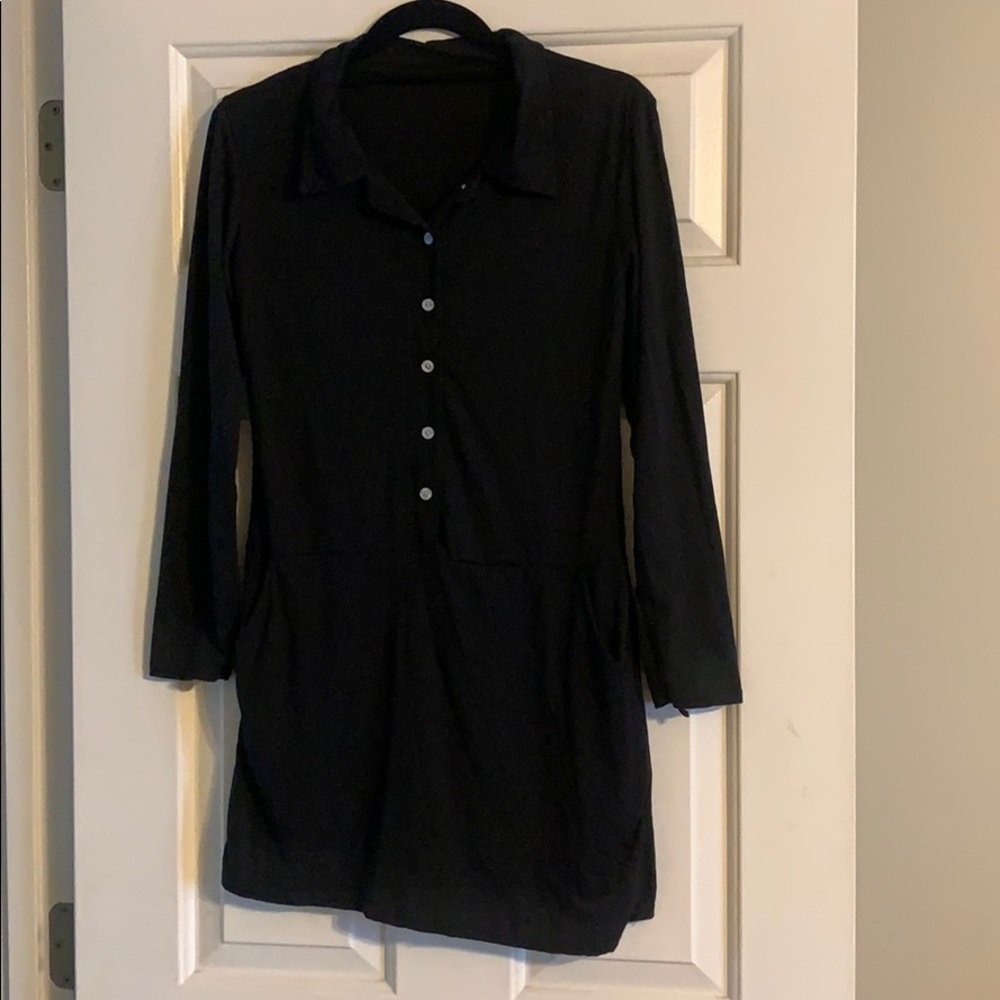 Long sleeve button up jersey dress Size L